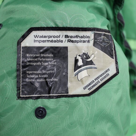 COLUMBIA Womens Jacket Large Omni Tech Green White Hooded Snowboard Coat - Picture 4 of 9